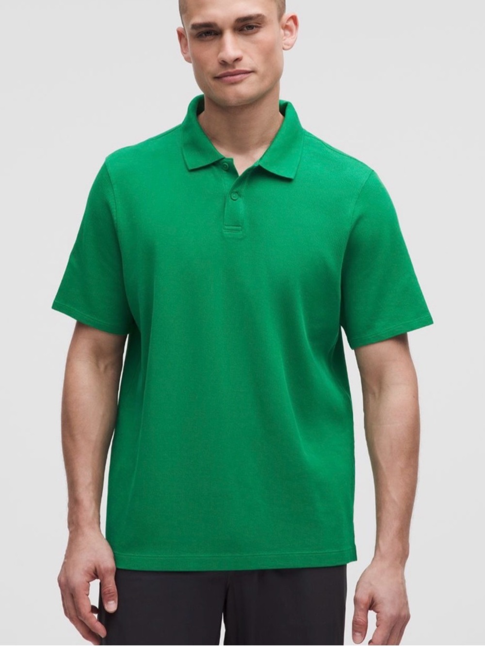 lululemon men’s  pique performance short sleeve  Johnny collar shirt